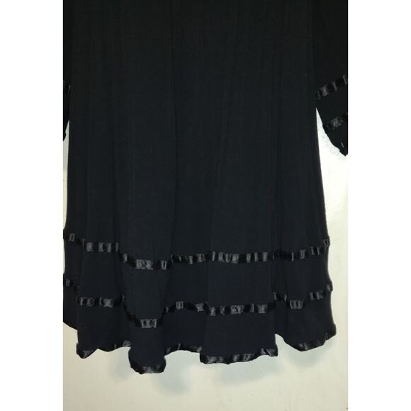 Witchy Black Boho Top M Whimsigoth Fairy Grunge Swingy Cold Shoulder Romantic - Picture 3 of 11